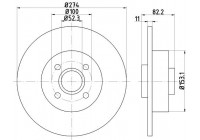 Disque de frein PRO 8DD 355 112-211 Hella