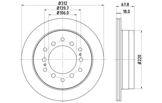 Disque de frein PRO 8DD 355 114-861 Hella