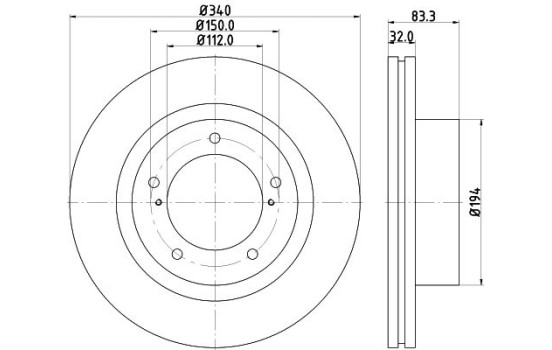 Disque de frein PRO 8DD 355 116-551 Hella