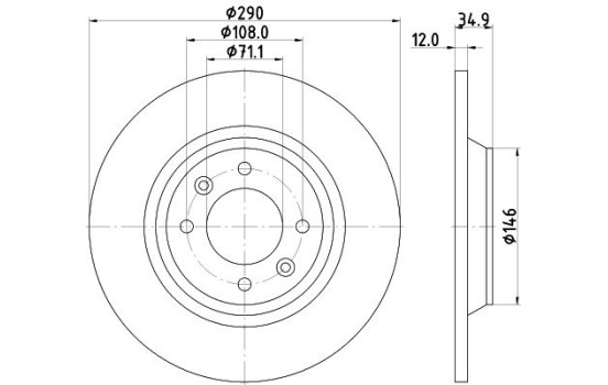 Disque de frein PRO 8DD 355 117-291 Hella