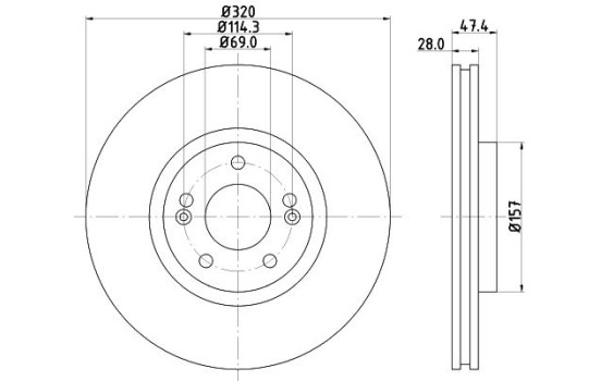 Disque de frein PRO 8DD 355 117-971 Hella