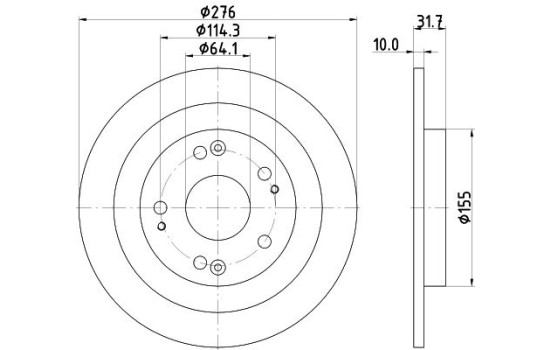 Disque de frein PRO 8DD 355 118-351 Hella