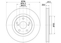 Disque de frein PRO 8DD 355 118-561 Hella