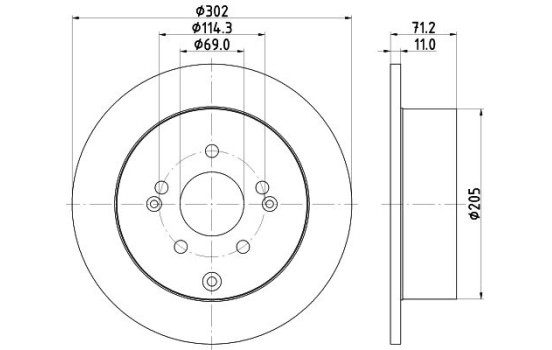 Disque de frein PRO 8DD 355 119-051 Hella