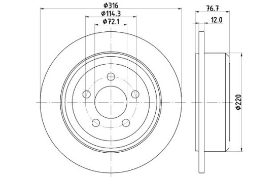Disque de frein PRO 8DD 355 122-221 Hella