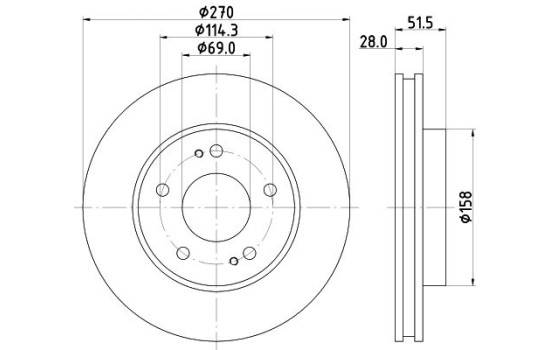Disque de frein PRO 8DD 355 122-271 Hella