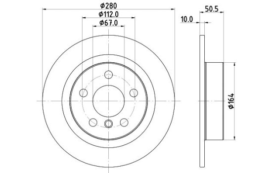 Disque de frein PRO 8DD 355 122-661 Hella