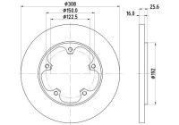 Disque de frein PRO 8DD 355 122-781 Hella