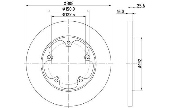 Disque de frein PRO 8DD 355 122-781 Hella