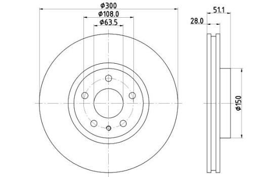 Disque de frein PRO 8DD 355 123-161 Hella