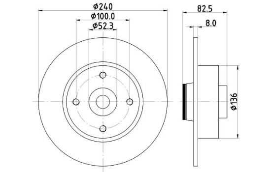 Disque de frein PRO 8DD 355 123-241 Hella