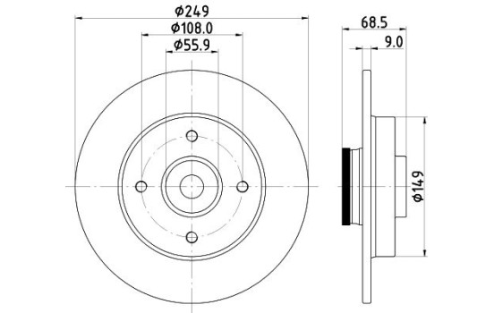 Disque de frein PRO 8DD 355 123-291 Hella