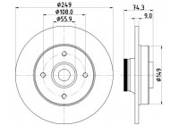 Disque de frein PRO 8DD 355 123-301 Hella