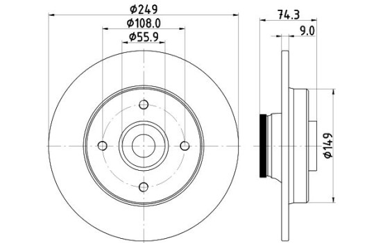 Disque de frein PRO 8DD 355 123-301 Hella