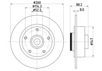 Disque de frein PRO 8DD 355 123-341 Hella