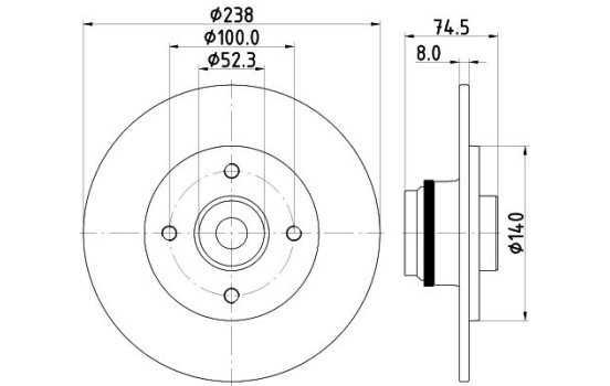 Disque de frein PRO 8DD 355 123-351 Hella
