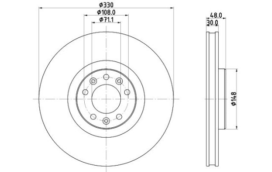 Disque de frein PRO 8DD 355 125-331 Hella