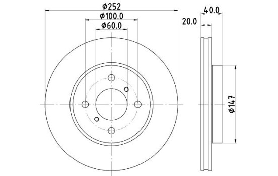 Disque de frein PRO 8DD 355 126-621 Hella