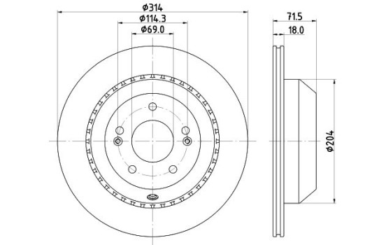 Disque de frein PRO 8DD 355 131-881 Hella