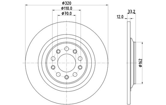 Disque de frein PRO 8DD 355 132-101 Hella