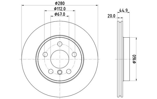 Disque de frein PRO 8DD 355 132-541 Hella