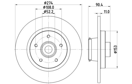 Disque de frein PRO 8DD 355 133-851 Hella