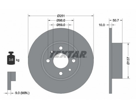 Disque de frein PRO 92034203 Textar