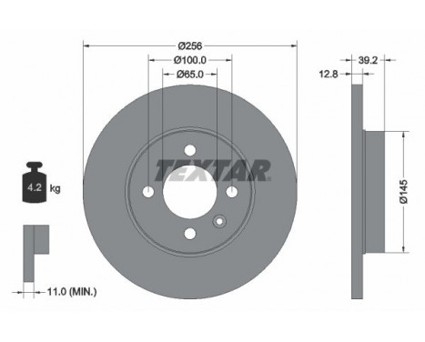 Disque de frein PRO 92041703 Textar