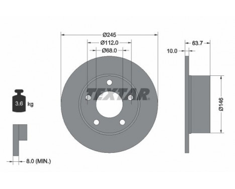 Disque de frein PRO 92057503 Textar
