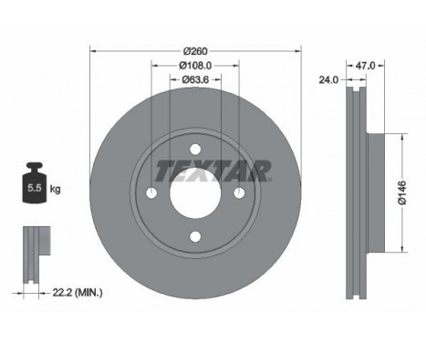 Disque de frein PRO 92063503 Textar
