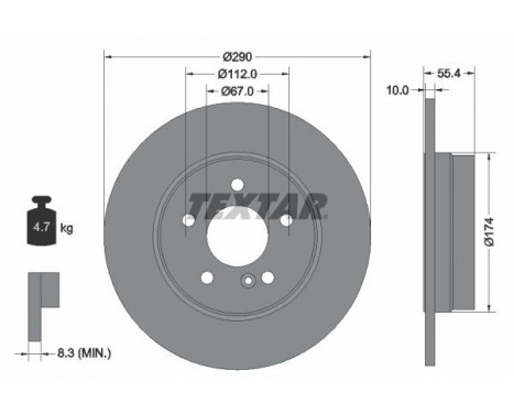 Disque de frein PRO 92072703 Textar