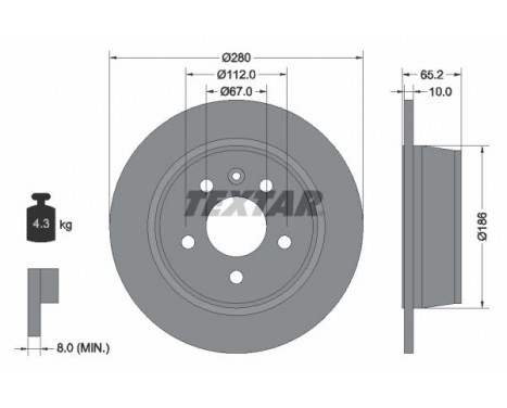 Disque de frein PRO 92074503 Textar