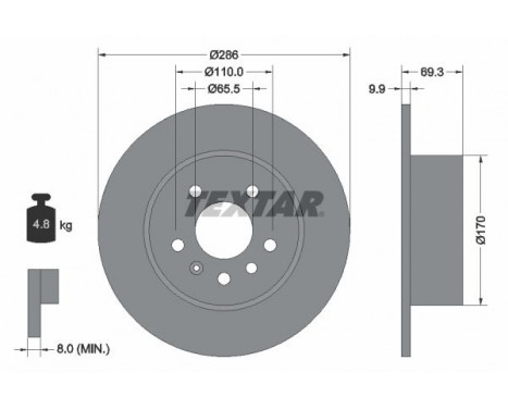 Disque de frein PRO 92075703 Textar