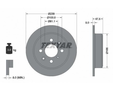 Disque de frein PRO 92077903 Textar