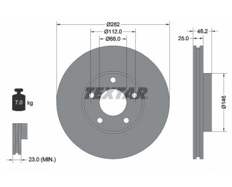 Disque de frein PRO 92083603 Textar