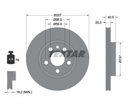 Disque de frein PRO 92088003 Textar