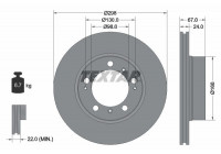 Disque de frein PRO 92088803 Textar