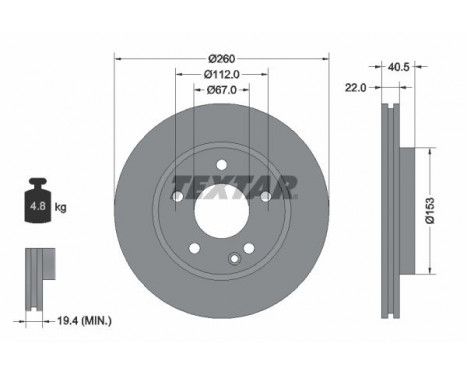 Disque de frein PRO 92091303 Textar
