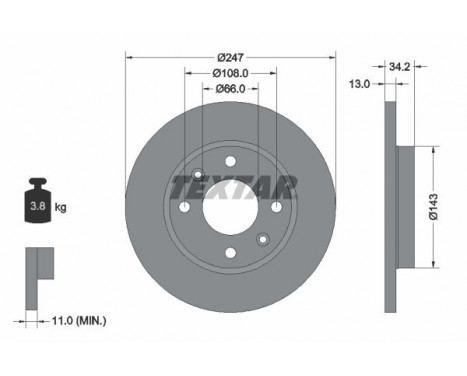 Disque de frein PRO 92092803 Textar