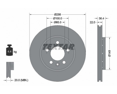 Disque de frein PRO 92098603 Textar