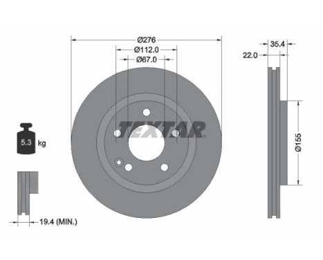 Disque de frein PRO 92099603 Textar