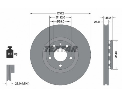 Disque de frein PRO+ 92106105 Textar