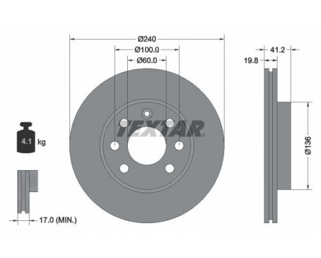 Disque de frein PRO 92111403 Textar