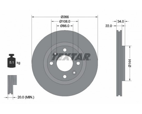 Disque de frein PRO 92111503 Textar