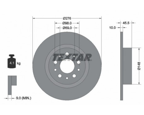 Disque de frein PRO 92114703 Textar