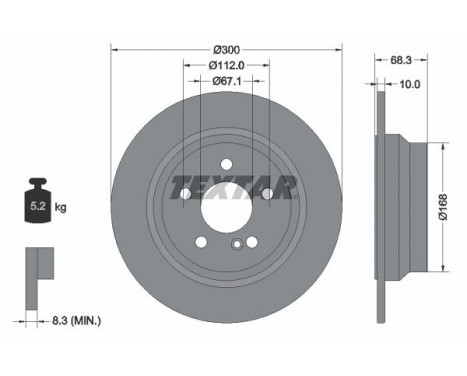 Disque de frein PRO+ 92115405 Textar