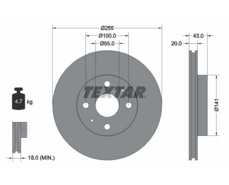 Disque de frein PRO 92115603 Textar