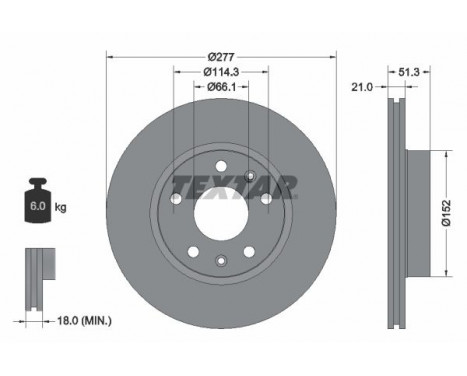 Disque de frein PRO 92115703 Textar
