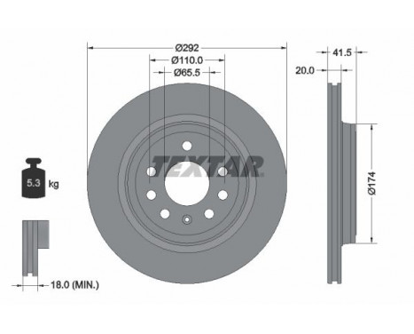 Disque de frein PRO 92118403 Textar