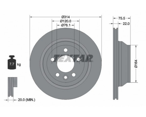 Disque de frein PRO 92121903 Textar